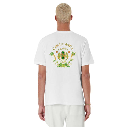 Casablanca Printed Joyaux Dafrique Tennis Club White  T-Shirts Mens