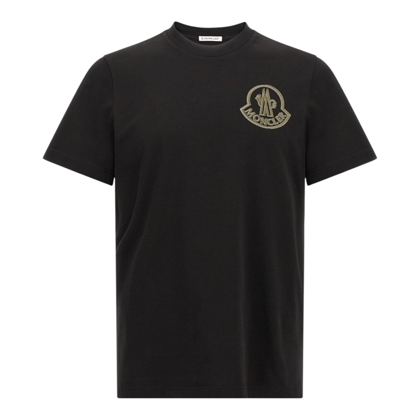 Moncler Flocked Felt Logo Black T-shirt
