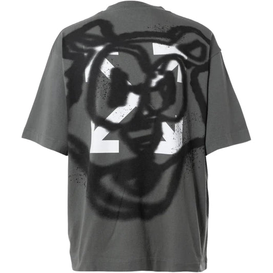 Off-White Teddy Arrow Logo Over Skate Fit Steel Iron T-Shirt