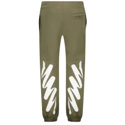 Off-White Wave Diag Slim Shorten Sweatpant Army Green XL