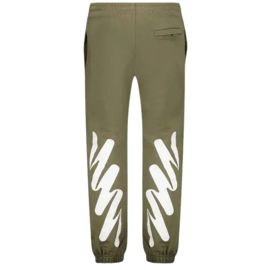 Off-White Wave Diag Slim Shorten Sweatpant Army Green XL
