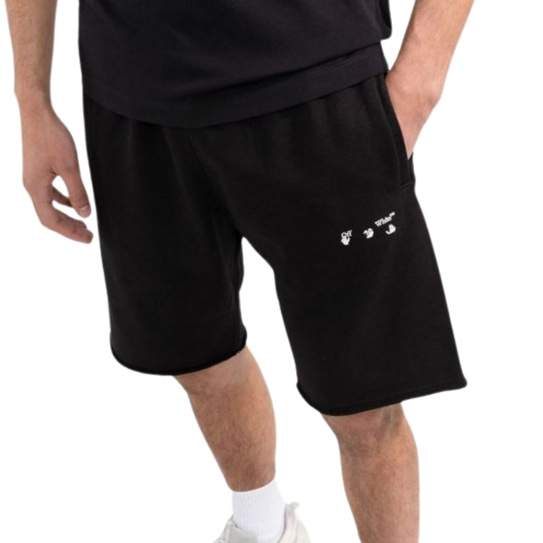 Off White Ow Logo Black Sweat Shorts Omci006C99Fle0081001 - Style Centre Wholesale