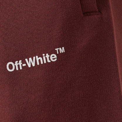 Off-White Diag Helvetica Burgundy Sweat Shorts S
