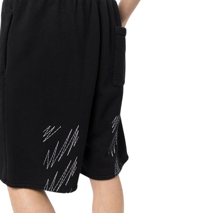 Off-White Stitch Diags Skate Sweatshorts Black S