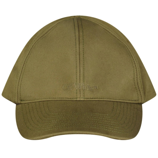 Off White Monotone Logo Baseball Cap Green - Style Centre Wholesale