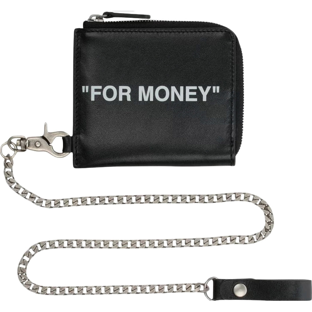Off White Quote Chain Black Wallet - Style Centre Wholesale