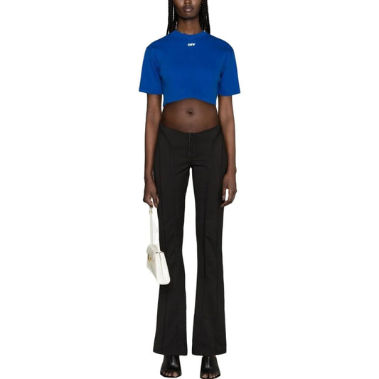 Off-White Stamp Ribbed Cropped T-Shirt XS