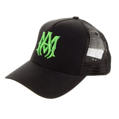 Amiri MA Logo Black Trucker Hat One Size