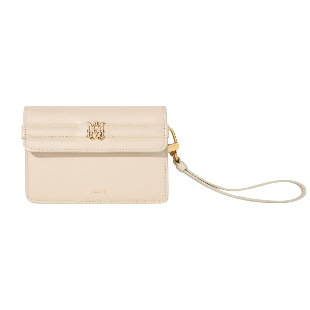 Amiri Calf "MA" Small Clutch Alabaster Bag One Size