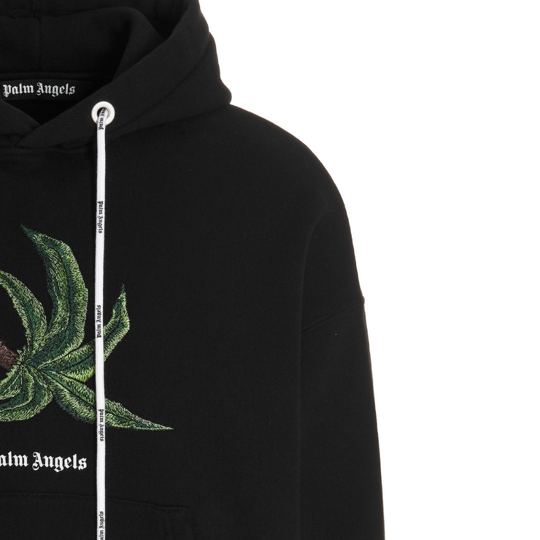 Palm Angels Broken Palm Black Hoodie - Style Centre Wholesale