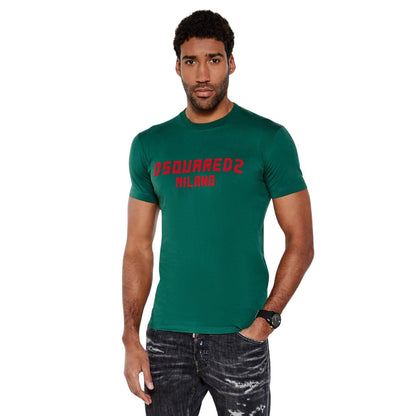 Dsquared2 Cool Fit T-Shirt Green Red Print XS