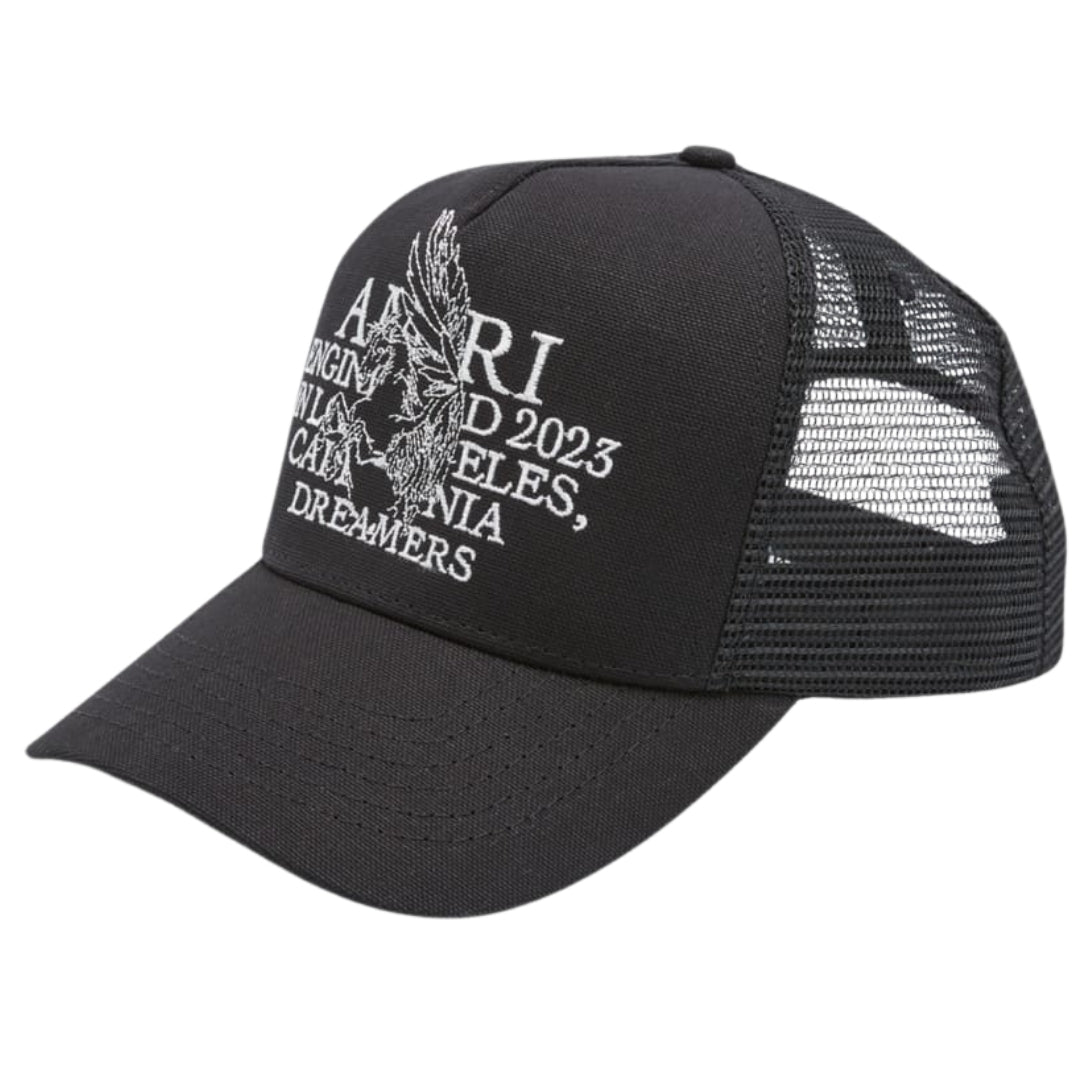 Amiri Pegasus Trucker Black Hat - Style Centre Wholesale