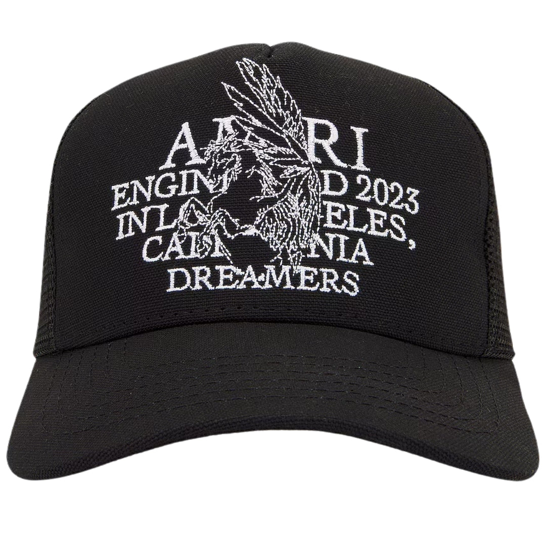 Amiri Pegasus Trucker Black Hat - Style Centre Wholesale