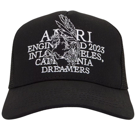 Amiri Pegasus Trucker Black Hat - Style Centre Wholesale