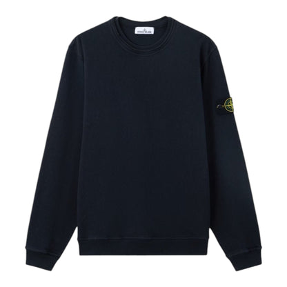 Stone Island Malfile Fleece Old Effect Navy Sweatshirt