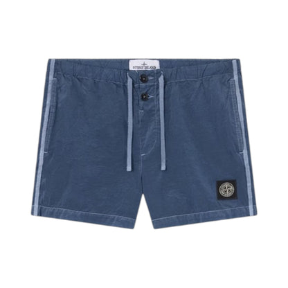 Stone Island Crinkled Nylon Slate Blue Swim Shorts