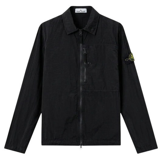 Stone Island Nylon Metal Zip-Up Black OVershirt