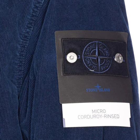 Stone Island Micro Corduroy Rinsed Bomber Navy Jacket