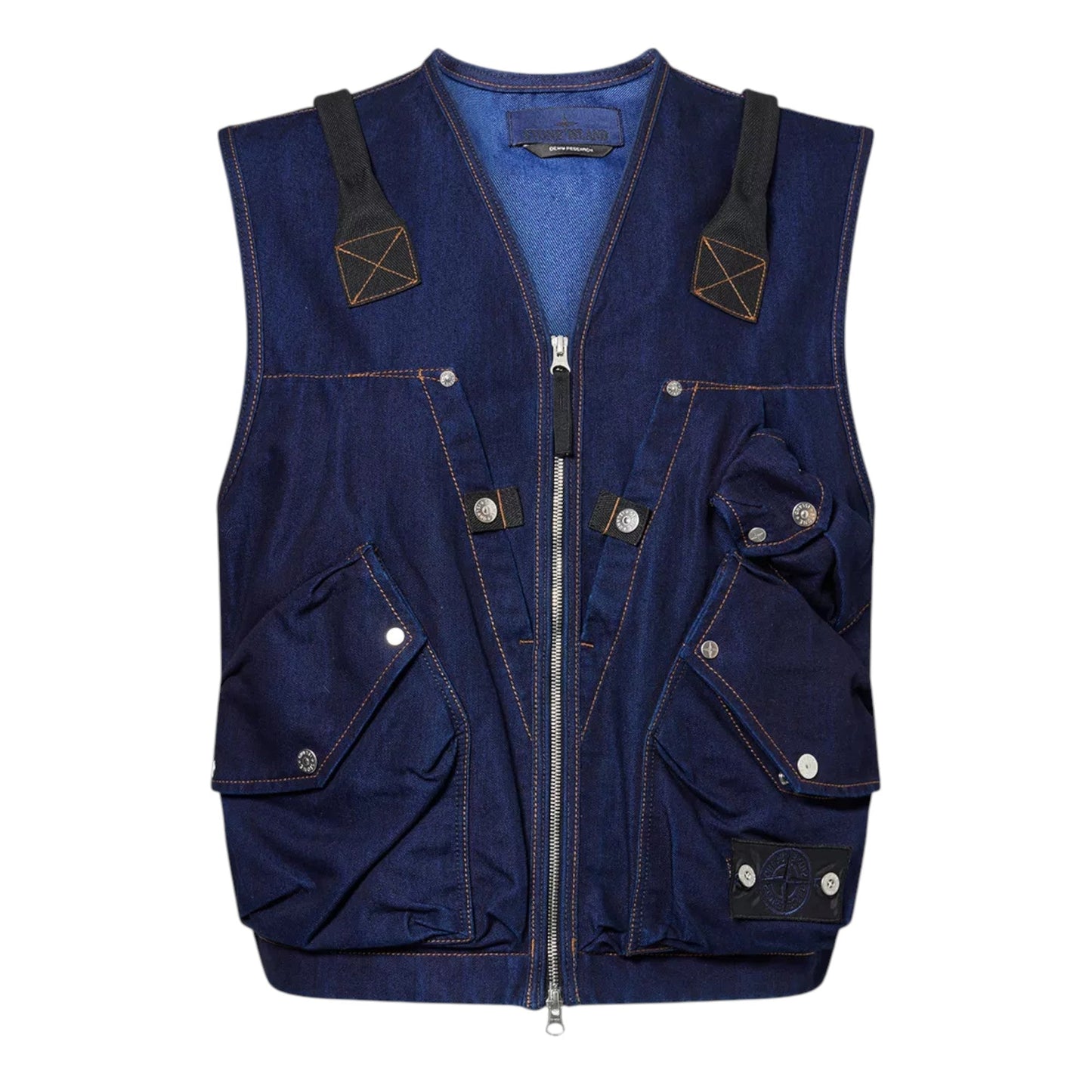 Stone Island Indigo Denim Utility Vest