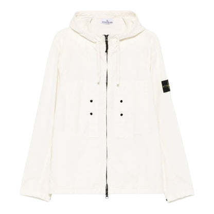 Stone Island Supima Cotton Stretch Hooded Ivory Jacket