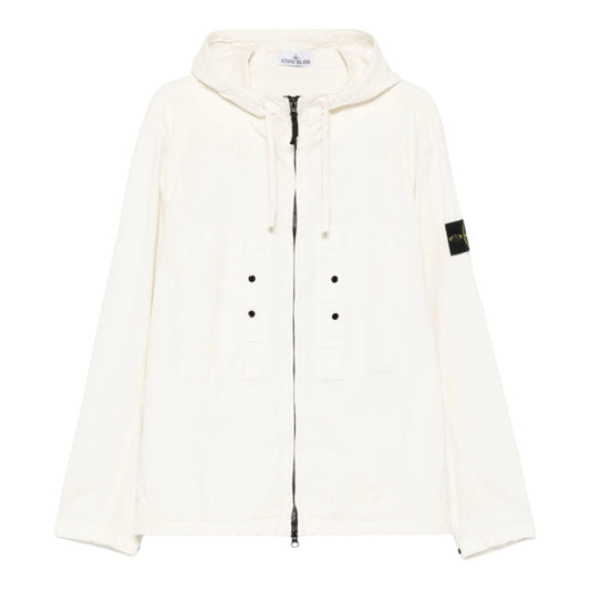 Stone Island Supima Cotton Stretch Hooded Ivory Jacket