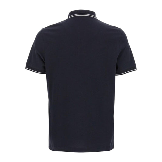 Stone Island Organic Cotton Elastane Pique Navy Polo Shirt