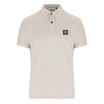Stone Island Pique Cotton Pearl Grey Polo Shirt