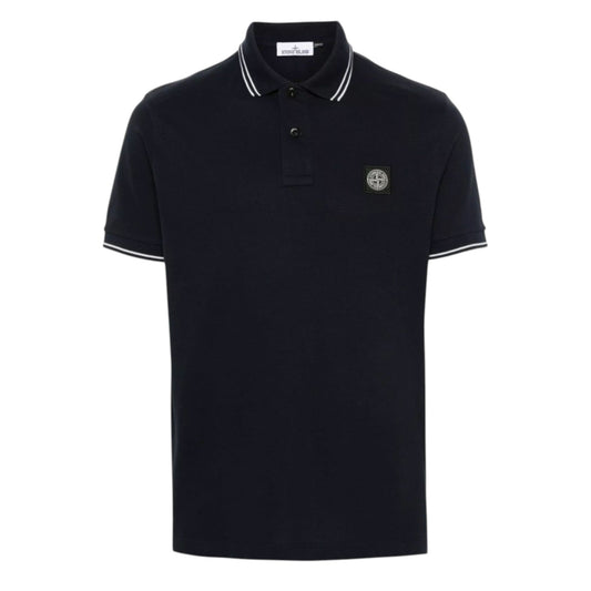 Stone Island Black Cotton Polo