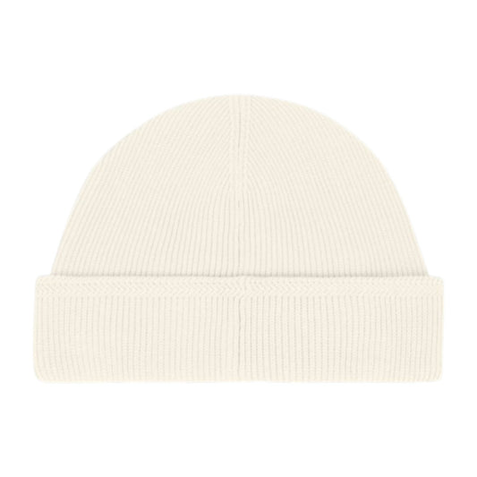Stone Island Ribbed Organic Cotton Beige Beanie Hat