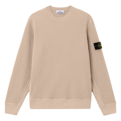 Stone Island Organic Cotton Waffle Fleece Desert Beige Sweatshirt
