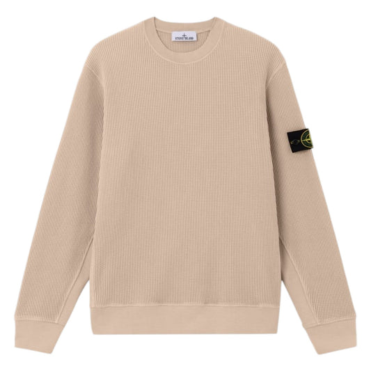 Stone Island Organic Cotton Waffle Fleece Desert Beige Sweatshirt