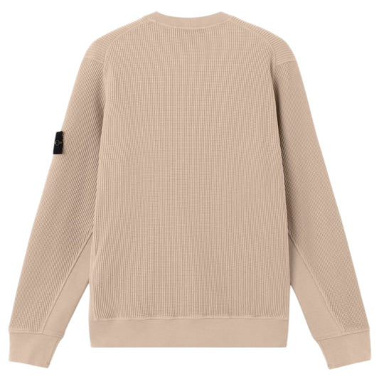 Stone Island Organic Cotton Waffle Fleece Desert Beige Sweatshirt