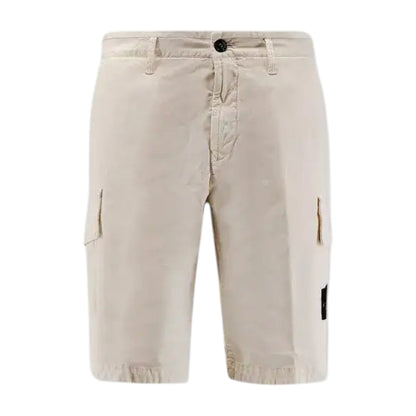 Stone Island Beige Cotton Cargo Shorts