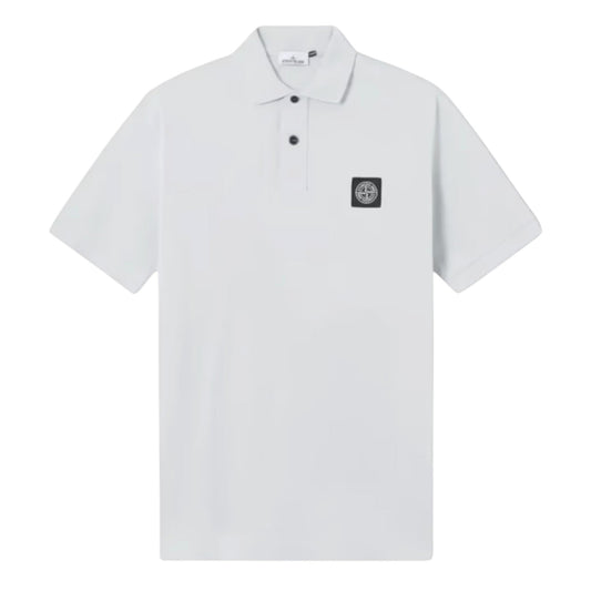 Stone Island Organic Cotton Elastane Pique Sky Blue Polo Shirt