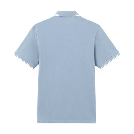 Stone Island Pique Cotton Avio Blue Polo Shirt