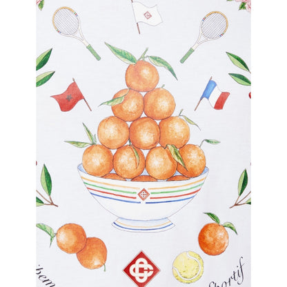 Casablanca Printed Fitted  T-Shirt Casa Way White  T-Shirts Womens