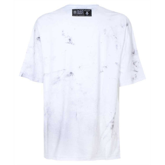 BALMAIN YU1EH035GB83 Balmain Sketch Drawing Logo White T-Shirt EAB WHITE T-SHIRT MALE S