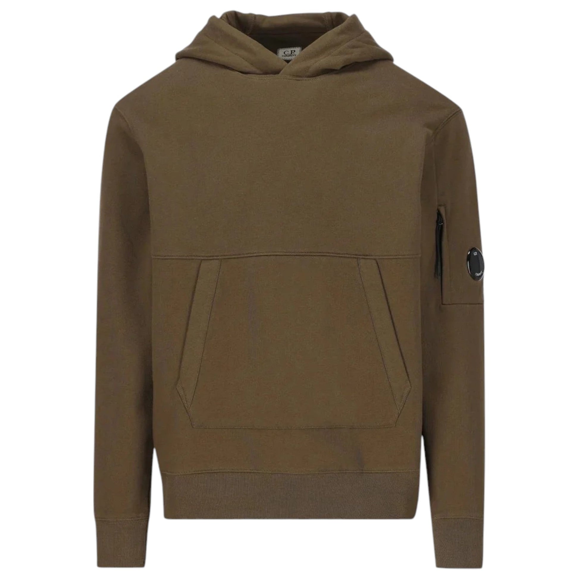 C.P. Company, Brushed Cotton Fleece Green Hoodie