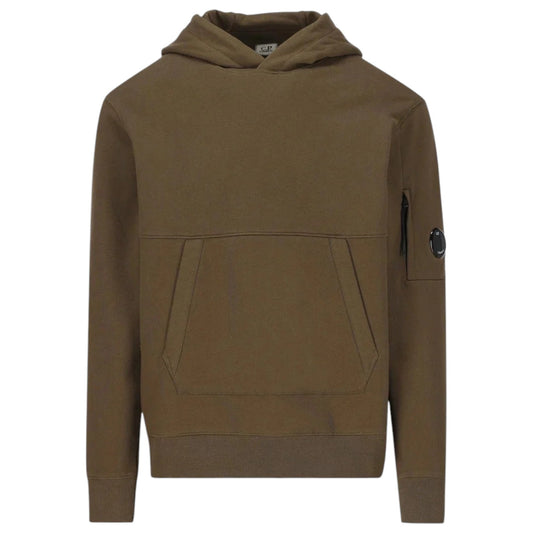 C.P. Company, Brushed Cotton Fleece Green Hoodie