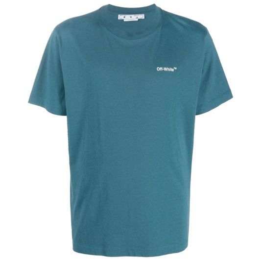 Off-White Chain Arrow Design Slim Fit Duck Green T-Shirt