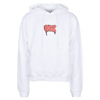 Off-White Graffiti Paint Logo White Hoodie
