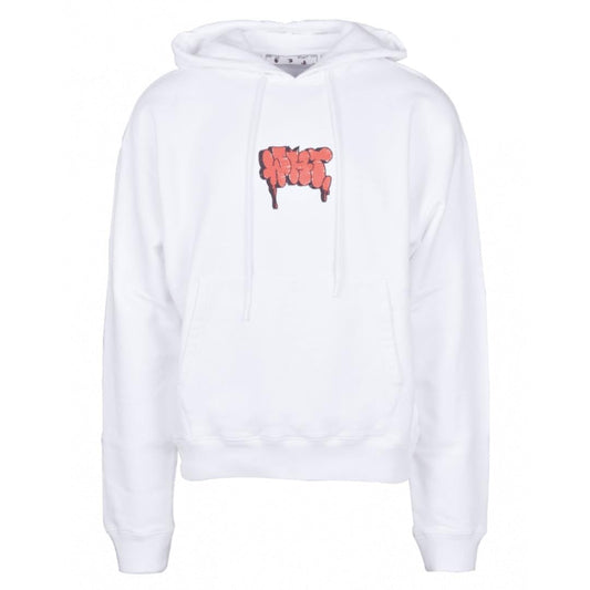 Off-White Graffiti Paint Logo White Hoodie