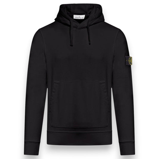 Stone Island, Black Hoodie. Organic Cotton - True Labels
