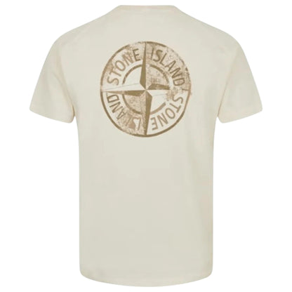 Stone Island, Logo Printed Crewneck T-Shirt - Ivory