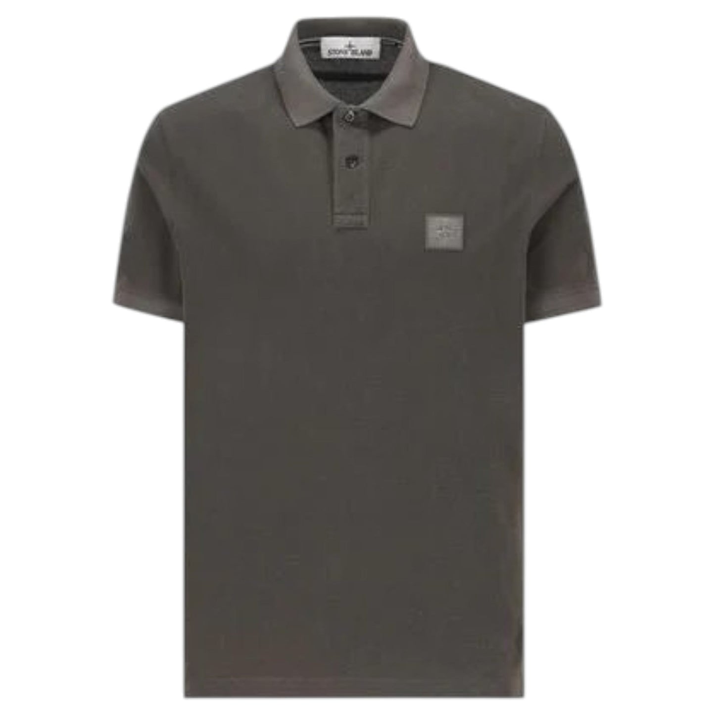 Stone Island, Slim Fit Charcoal Shirt with Compass Patch