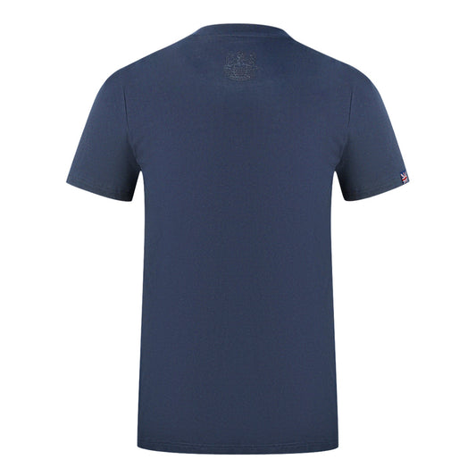 Aquascutum London Brand Logo Navy Blue T-Shirt T00323 85 - Style Centre Wholesale