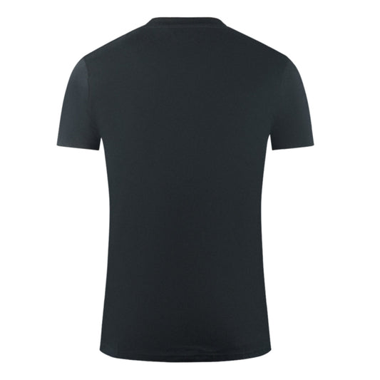 Aquascutum Large Bold London Aldis Brand Logo Black T-Shirt TS006 16 - Style Centre Wholesale